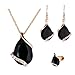 Ezing Women Crystal Pendant Gold Plated Chain Necklace Earring Jewelry Set