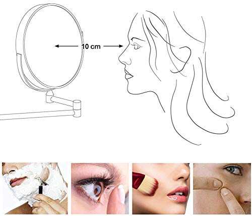 Miroir de salle de bain pliant pour maquillage précis et sans zone d'ombre - 7