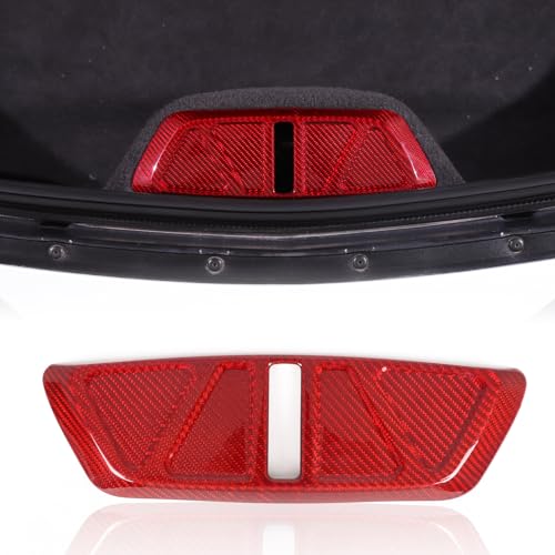 Para Corvette C8 Tampa de guarnição do interruptor de fechadura traseira do porta-malas, capa protetora de trava de bota traseira de fibra de carbono genuína, adesivos, acessórios para Corvette C8