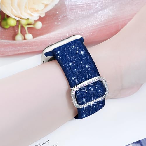 wipalor Sparkly Stretchy Nylon Band Fit Bling Apple Watch Bands for Women - image 4