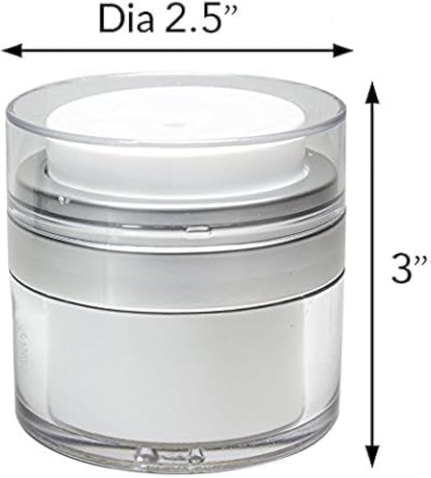 Airless Cosmetic Jar for Creams and Lotions, Travel-Friendly
