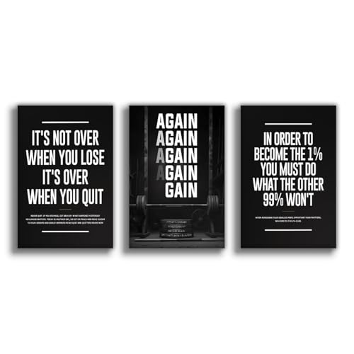 Set of 3 Inspirational Quotes Art Prints, Chalkboard Motivational Canvas