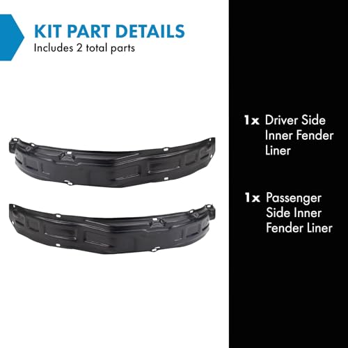 Image of TRQ Inner Fender Liner Set Compatible with 1998 Chevrolet Tracker 1989-1997 Geo 1989-1998 Suzuki Sidekick SZ1248102 SZ1249102