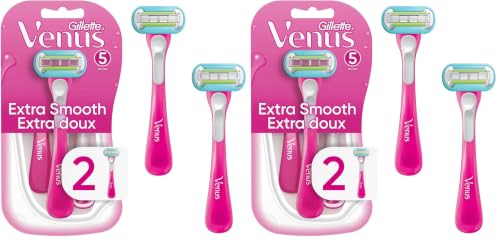 Gillette Venus Extra Smooth Green Disposable Women's Razors, 2 Count (Pack of 2)