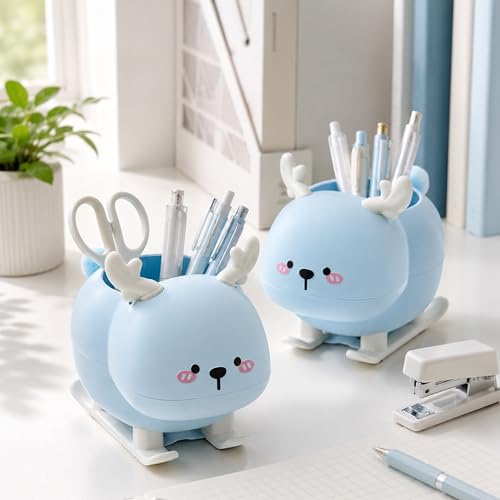 HomeEssentials Cute Pen Holder for Desk, Kawaii Stationary Organi...