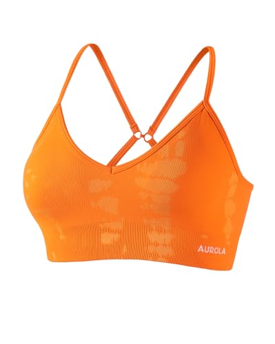 Image of AUROLA Serpent Seamless Sports Bras for Women,Backless Padded Strappy Workout Gym Yoga Crop Tops