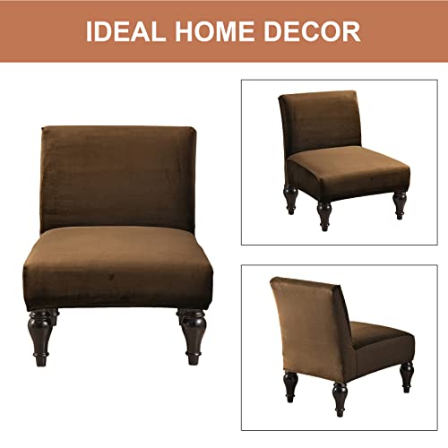 Image of Eco-Ancheng Armless Chair Slipcover Removable Armless Accent Chairs Covers Washable Armless Slipper Chair Slipcover Printed Armless Chair Furniture Protector Covers for Living Dining Room Hotel