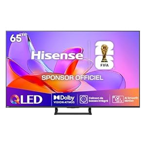 Hisense 65A7Q - Smart TV 65" (164 cm) QLED 4K, Dolby Vision & Atmos, Caisson de Basses intégré, HDMI 2.1, Game Mode Plus, Alexa Intégrée, Noir