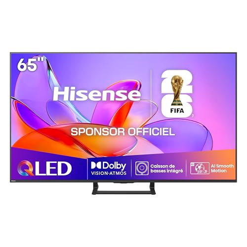 Hisense 65A7Q - Smart TV 65 (164 cm) QLED 4K, Dolby Vision & Atmos, Caisson de Basses intégré, HDMI 2.1, Game Mode Plus, Alexa Intégrée, Noir