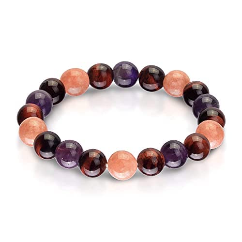 Shivalaya Gems Crystal Bracelet_Red Tiger Eye – Amethyst – Sunstone – Stone Bead Bracelet (8mm) (B09TT7CJFW) Amazon Price History, Amazon Price Tracker