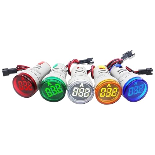 1個 テスター デジタル アンプ 電流計 電流計 インジケーター ライト シグナル ライト アンペアメーター ミニ 22mm レッド グリーン (ホワイト)