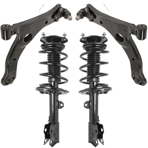 Image of Detroit Axle - Front Struts Kit for 2014 2015 2016 2017 2018 2019 Toyota Corolla, 2 Struts with Coil Spring Assembly 2 Lower Control Arms with Ball Joint Replacement