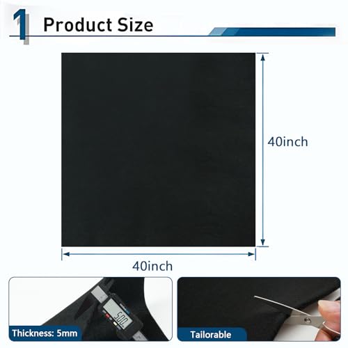 Image of 40x40 Inch Fireproof Welding Blanket Pad, Carbon Felt Wick & Flame Retardant Fabric, 5mm Thick Fireproof Heat Resistant Mat, Up to 3000F for Soldering, Firepit, Grill, Smoker & Plumbing