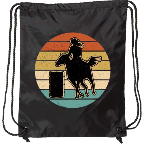 inktastic Rodeo Barrel Racing Cowgirl Drawstring Bag Black 3dc21