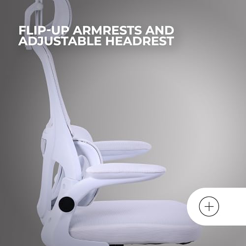 MGC-ERGOPRO, Sedia Ergonomica Professionale, Supporto Lombare Attivo, Rete Traspirante, Altezza Regolabile 120-130cm, Braccioli Ribaltabili, Poggiatesta Regolabile, Sedia Ufficio, Bianco - Sedia gaming - Immagine 3