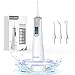 Irrigatore orale dentale cordless per acqua, filo interdentale, pulitore per denti con 6 modalità, ricarica wireless per bretelle, ponti, impermeabile IPX7 con 4 punte a getto intercambiabili