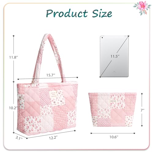 Bolsa Tote Acuñada Floral para Mujer con Estuche miniatura 3