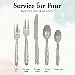 Portmeirion Botanic Garden 20-Piece Flatware Set - Service for 4, Farmhouse Style Triple Leaf Motif, 18/10 Stainless Steel, Dishwasher Safe - Elegant Tableware for Salad, Appetizers, Fruit - Image 5