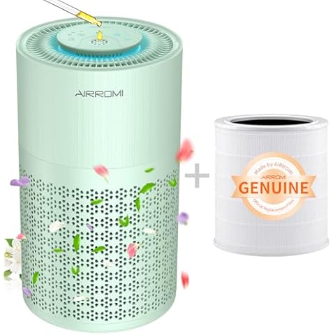 AIRROMI Air Purifiers with an Extrea Filter Covers Up to 990 sqft, Air Cleaner with Fragrance Sponge for Allergens Dust, Smoke, Odor, Dander, Pollen, H13 True HEPA 3-in-1 Filter Cover