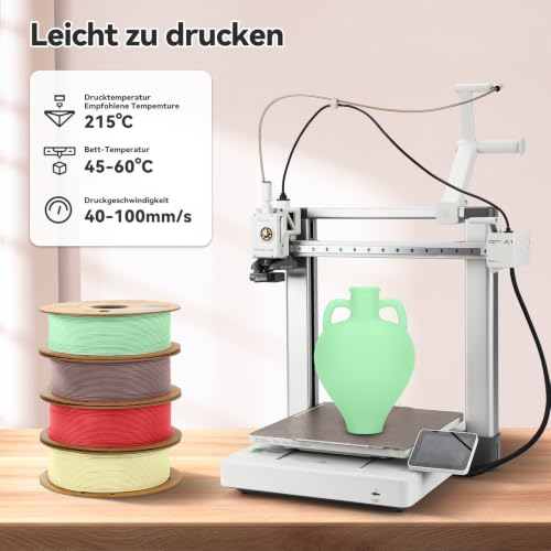 Image of 3DHoJor Matte PLA 3D Printer Filament Bundle,10KG PLA Matte Filament 1.75mm, 3D Filament Multicolor, 1KG Spool, 10 Pack,Black+White+Grey+Blue+Light Khaki+Pink+Yellow+Fire Engine red+Brown+Mint Green
