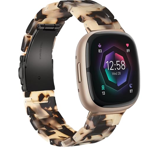 AWSMOR Resin Band Compatible with Fitbit Versa 4/Versa 3/Fitbit Sense ...