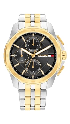 Image of Tommy Hilfiger Men's Two-Tone Stainless Steel & Goldtone Bracelet Watch, 22 mm