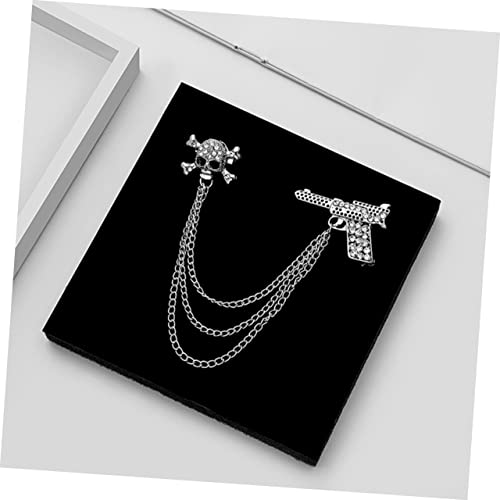 Broches para cráneo de diamantes de imitación con borla sutil 6