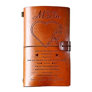 To My Mom Leather Journal from Daughter Best Mom Birthday Gifts Mother ‘s Day Leather Journal Gifts Ideal 140 Page Refillable Travel Journal Christmas Presents for Mom, Mama Gifts from Daughter