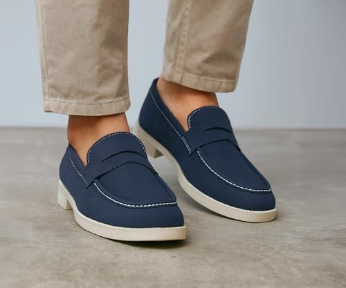 Image of Kraasa Men Premium Driftor 2.0 Block Heel Loafers for Mens, Causals| Lighweight Slip-On's | Soft Cushioned Insole | Super Flexible, Comfortable for Men