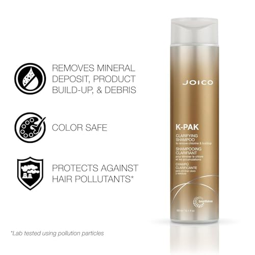 Joico K-PAK Daily Clarifying Shampoo to Remove Buildup, Deep Cleansing For Damaged Hair, Repair and Prevents Breakage, With Keratin and Guajava Fruit Extract, Gold, 300mL