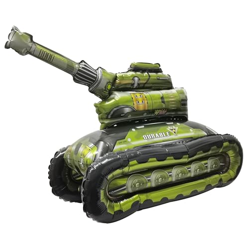 Standing 4D Army Tank Foil Balloon Camo Birthday Armed Forces Truck Balloon
