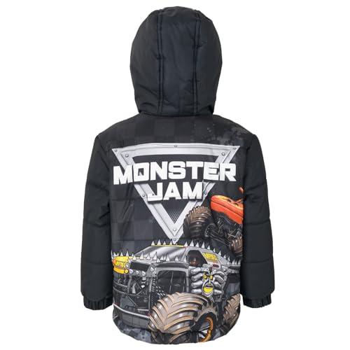 Monster Jam Zip Up Puffer Jacket Toddler to Little Kid Grave Digger El Toro Loco Megalodon4