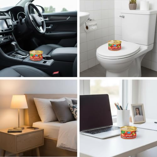Image of Car Air Freshener Can 45gm.| Long-Lasting Solid Gel Fragrance for Car, Office & Home | Compact Cupholder Fit | Odor Eliminator & Refreshing Aroma for Fresh Drive Experience (Strawberry)