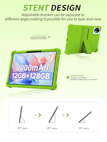 Étui silicone DOOGEE T10W 10 pouces avec support réglable vert - 5