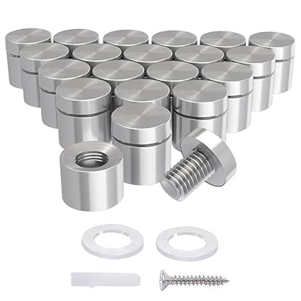 Stainless Steel Standoff Screws for Acrylic & Sign Boards | Wall Mount Spacer with Screw & Anchor | 12mm Diameter x 19mm Height | Silver Finish (Pack of 4)-picture-15