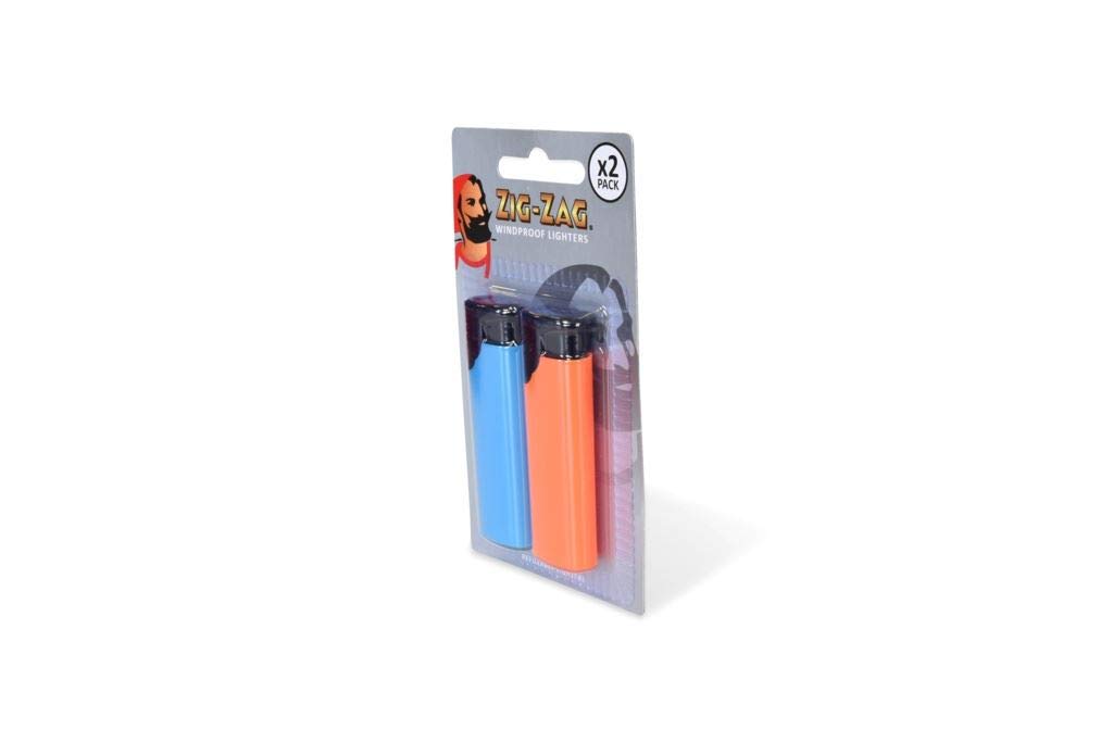 Zig Zag 2 Pack Windproof Turbo Jet Lighters (Green/Purple)