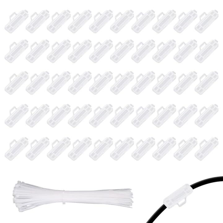 100 Stück Kabelbeschriftung, 3010 Kabel beschriftung mit 100 Stück Nylon Kabelbinder, Kabeletiketten Transparente Wasserdichtes für Organisieren Unterscheiden Markieren