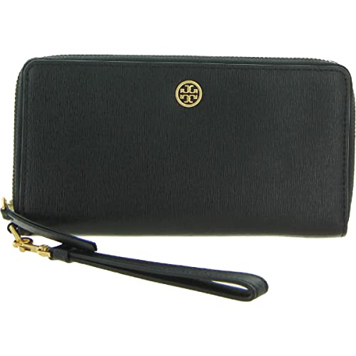 Tory Burch Women's Robinson Zip Continental Wallet, Black, One Size