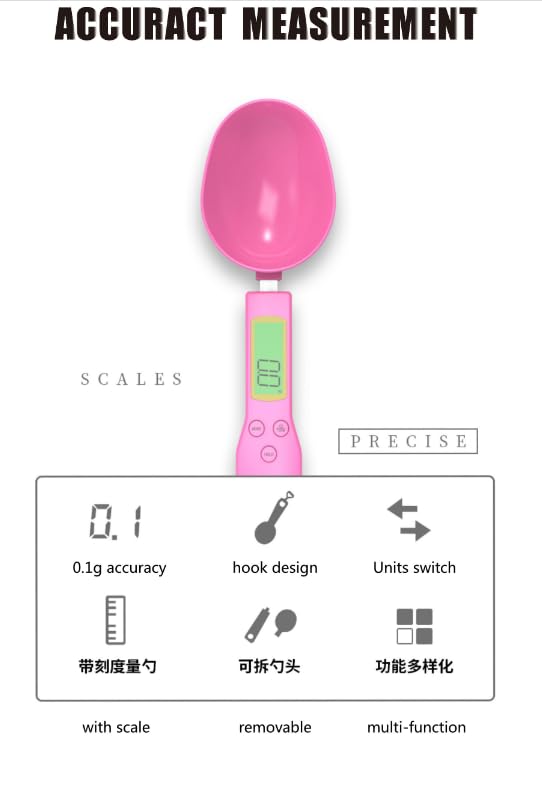 500g/0.1g High Precision Home Kitchen Plastic Scale Electronic Weighing Food Scale Spoon Digital Kitchen Scale