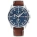 Produktbild Tommy Hilfiger Herren Multifunktionale Quarz-Uhr 44mm - 3 Sub-Dials, Blaues Zifferblatt, Braunem Lederarmband, Wasserdicht bis 5ATM - 1791837