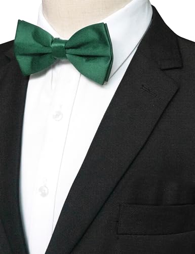 Image of JEMYGINS Solid Color Pre-tied Bow Tie Adjustable Bowtie for Men