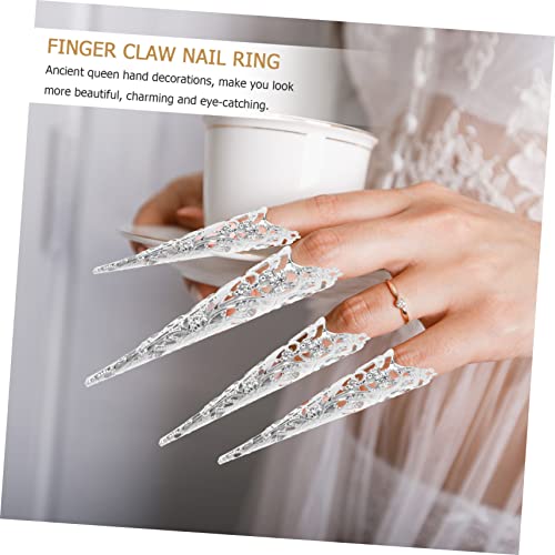 minkissy 48 Peças De Unhas Postiças Pontiagudas Antigas Garra De Dedo Anéis De Unhas Para Mulheres U