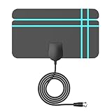 TV Ariels Indoor,650+ Miles Range Indoor TV Aerial for Smart TV and Older with Signal Booster - Digital Aeria for Local Channels Support HD 4K 1080P -16.4ft Aerial Cable (Classic Black)