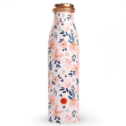 EB-Everything Beautiful Printed Pure Copper Water Bottle 1 ltr Capacity Tamba 1 Litre Yoga Bottles For Drinking At School Home Office For Kids Boys Girls Men & Women by ebstore