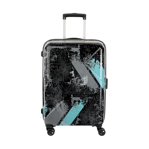 Image of Kamiliant by American Tourister ATHER|Printed Check-in Trolley Bag Medium Size (68 cms) for Travel| Hard Case Polypropylene (PP) Suitcase|360 8-Wheel Spinner Luggage Trolley|Combination Lock|Black