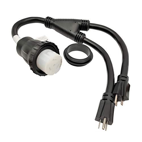 One-Day Sale: Up to 60% Off Parkworld 61926 Combiner, Household Regular (2) 5-15 Plug Male to Shore Power SS2-50 Receptacle Locking Female, (2) 5-15P to SS2-50R Y Adapter Cord 2FT