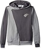 HBO’S Game of Thrones Mens Stark Zip Hoodie with Flap Embroidered Sweatshirt, Charcoal, Large