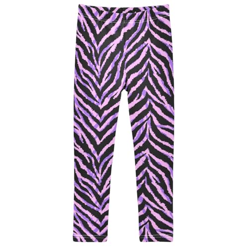 ZZXXB Mardi Gras Confetti Girl's Leggings Soft Ankle Length Active Stretch Pants Bottoms Kids Dance Yoga Tights 4-10 Years