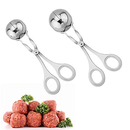 Meat Ballers, KOMAKE 2 PCS Stainless Steel Ball Maker None-Stick Meat Baller Tongs