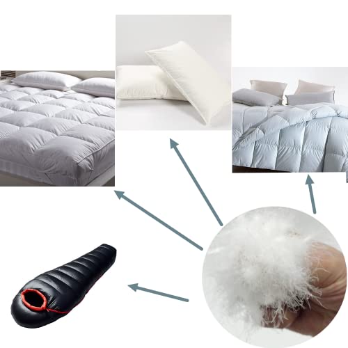Ivie 1 lb Natural 100% Goose Down Filling for Pillow Jacket Bulk Down 900 Fill Power